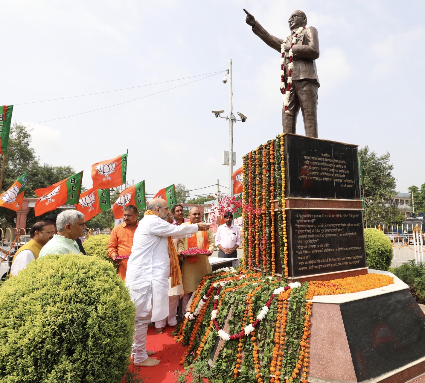 BJP National President, Shri Amit Shah paid homage to Babasaheb Ambedkar in Rohtak (Haryana) on 3 August 2017