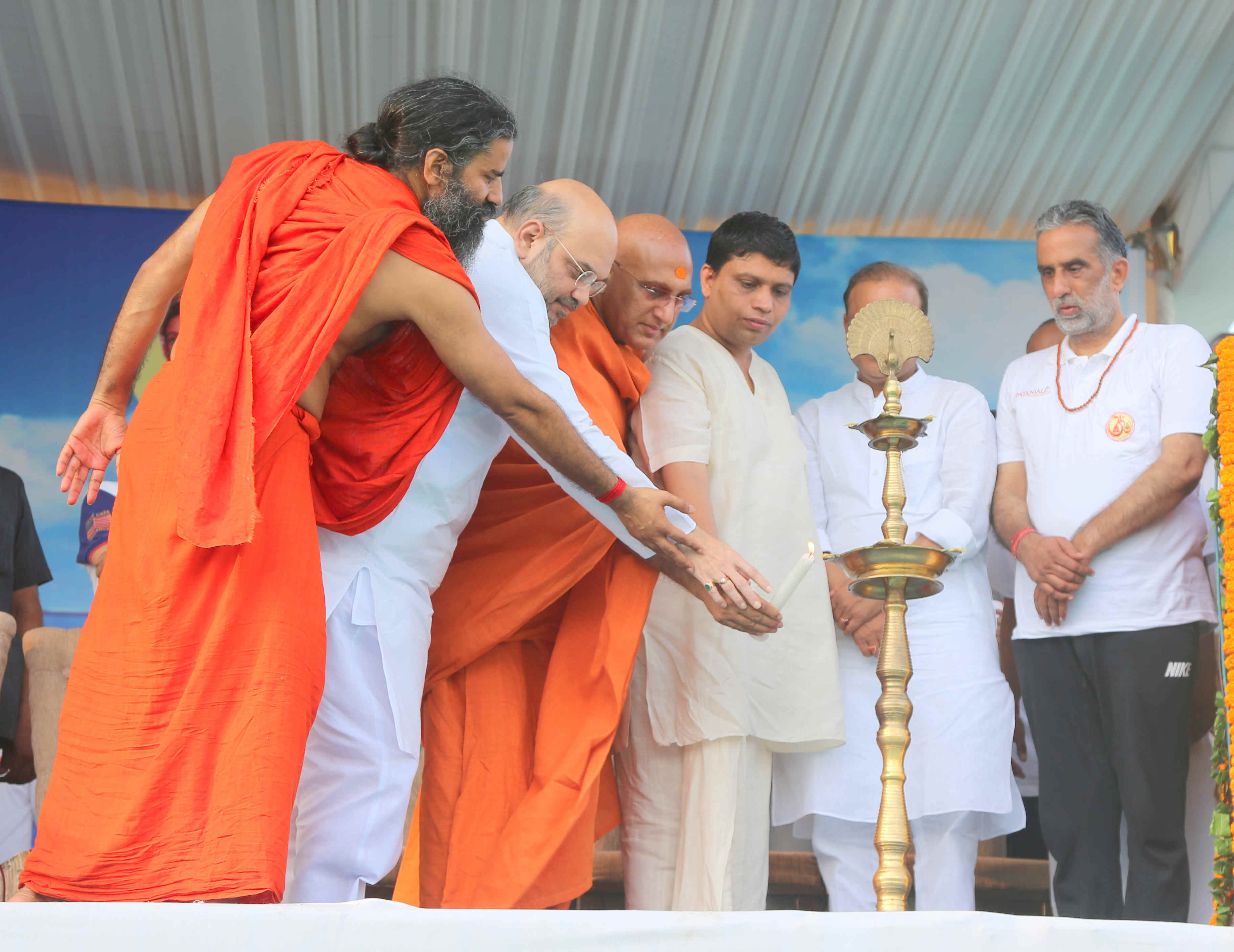 BJP National President, Shri Amit Shah participating in International Day of Yoga at Faridabad, Haryana on June 21, 2016