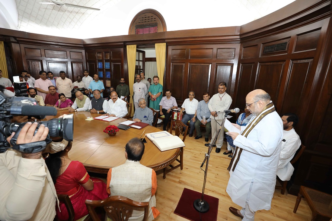 BJP National President Shri Amit Shah taking oath as member of Parliament(Rajya Sabha) on 25 August 2017