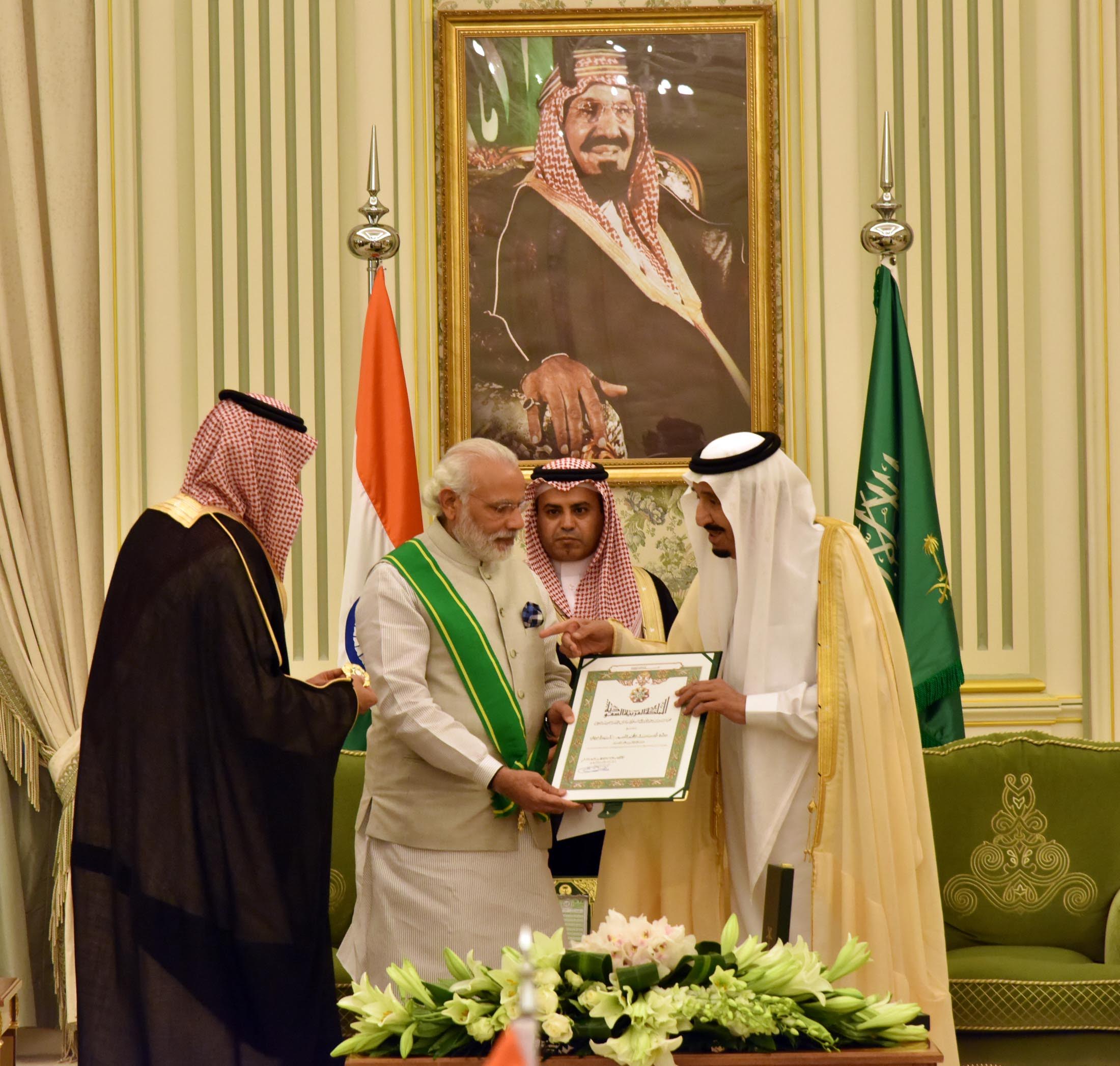 BJP National President, Shri Amit Shah to congratulates Hon'ble Prime Minister, Shri Narendra Modi on being conferred Saudi Arabia’s highest civilian honour, Sash of King Abdulaziz Sash on April 04, 2016