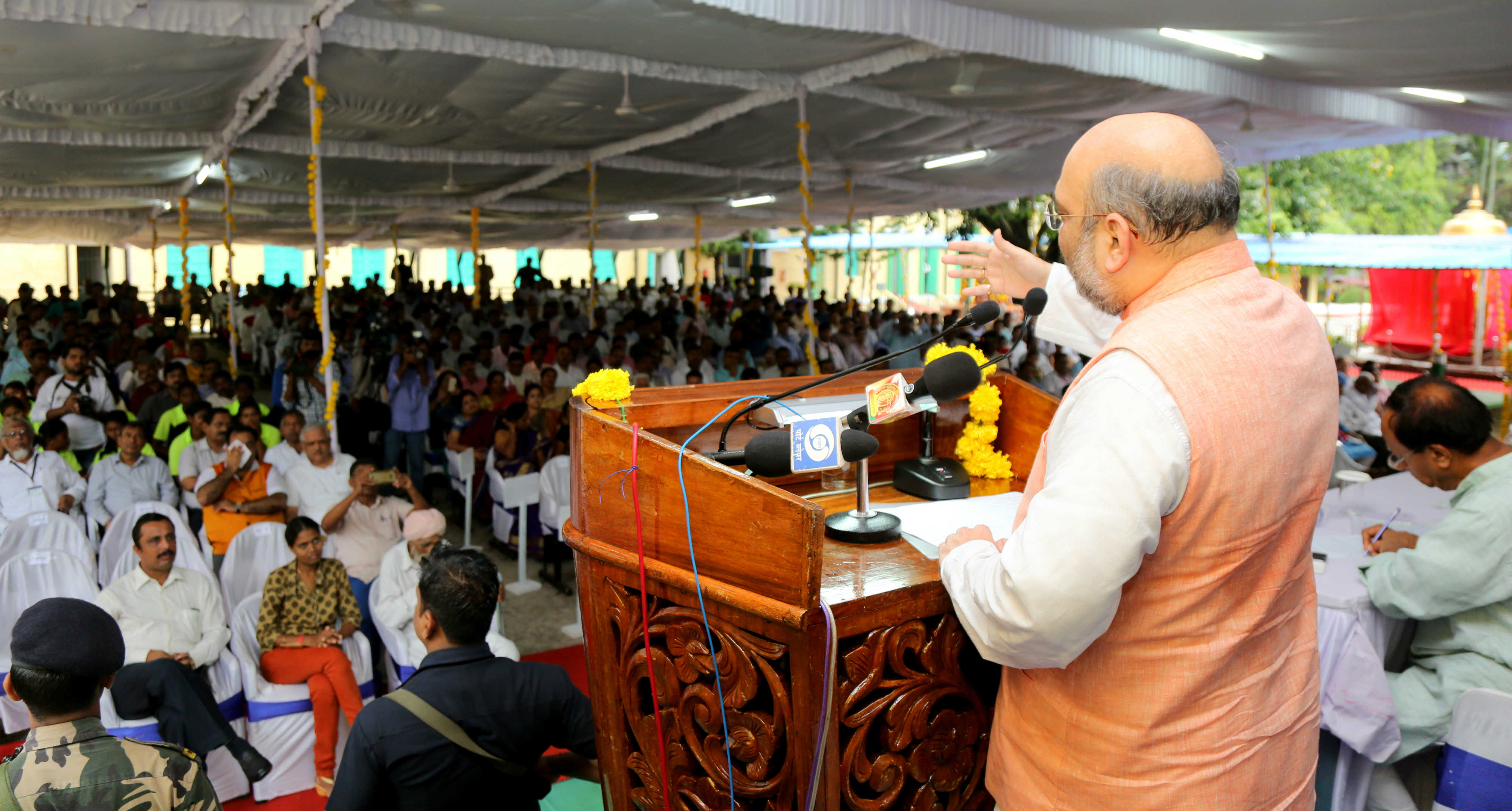 BJP National President Shri Amit Shah unveiled Savarkar Jyot & addressed a public program at Cellular Jail, Port Blair on May 28, 2016