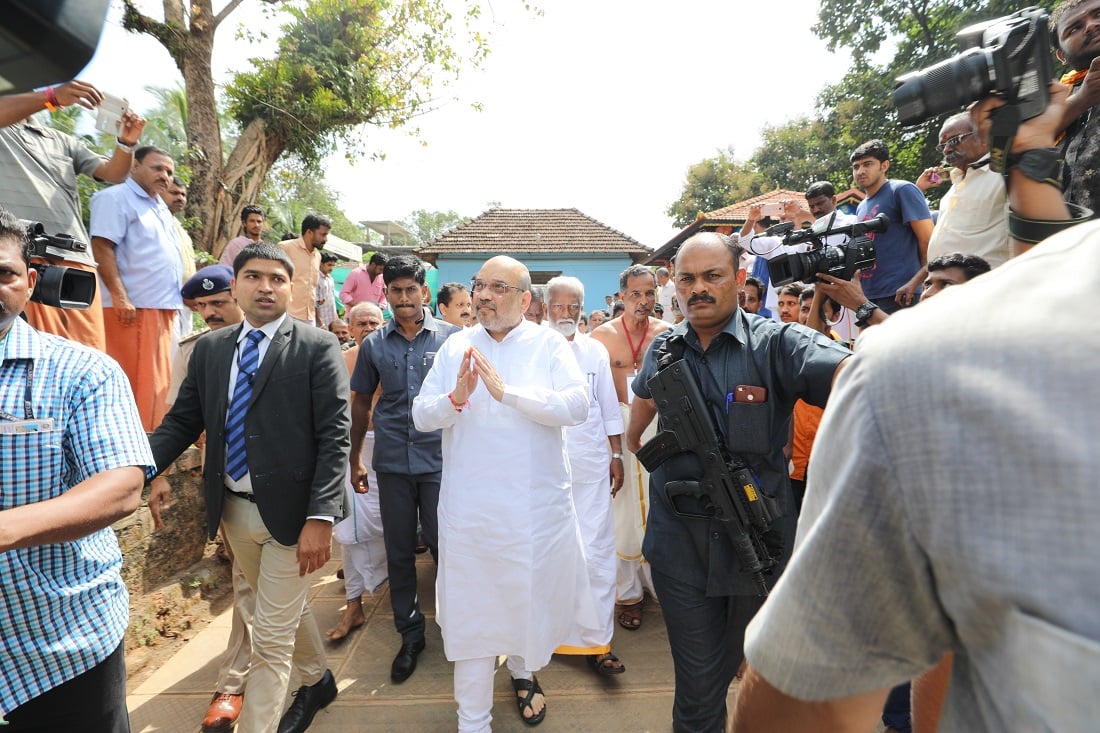 BJP National President, Shri Amit Shah visited Rajarajeswara temple in Taliparamba, Kannur (Kerala)