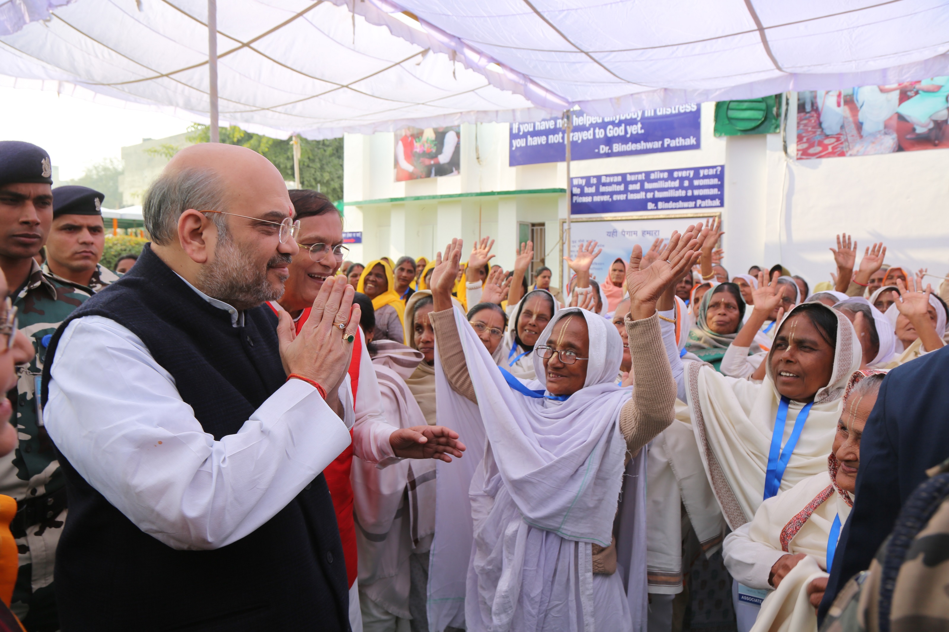 BJP National President, Shri Amit Shah visited Sulabh Gram by Sulabh Internatinal & Address a public gathering at Sulabh Gram, Palam Dabri Road, Mahavir Enclave, New Delhi on December 20, 2016