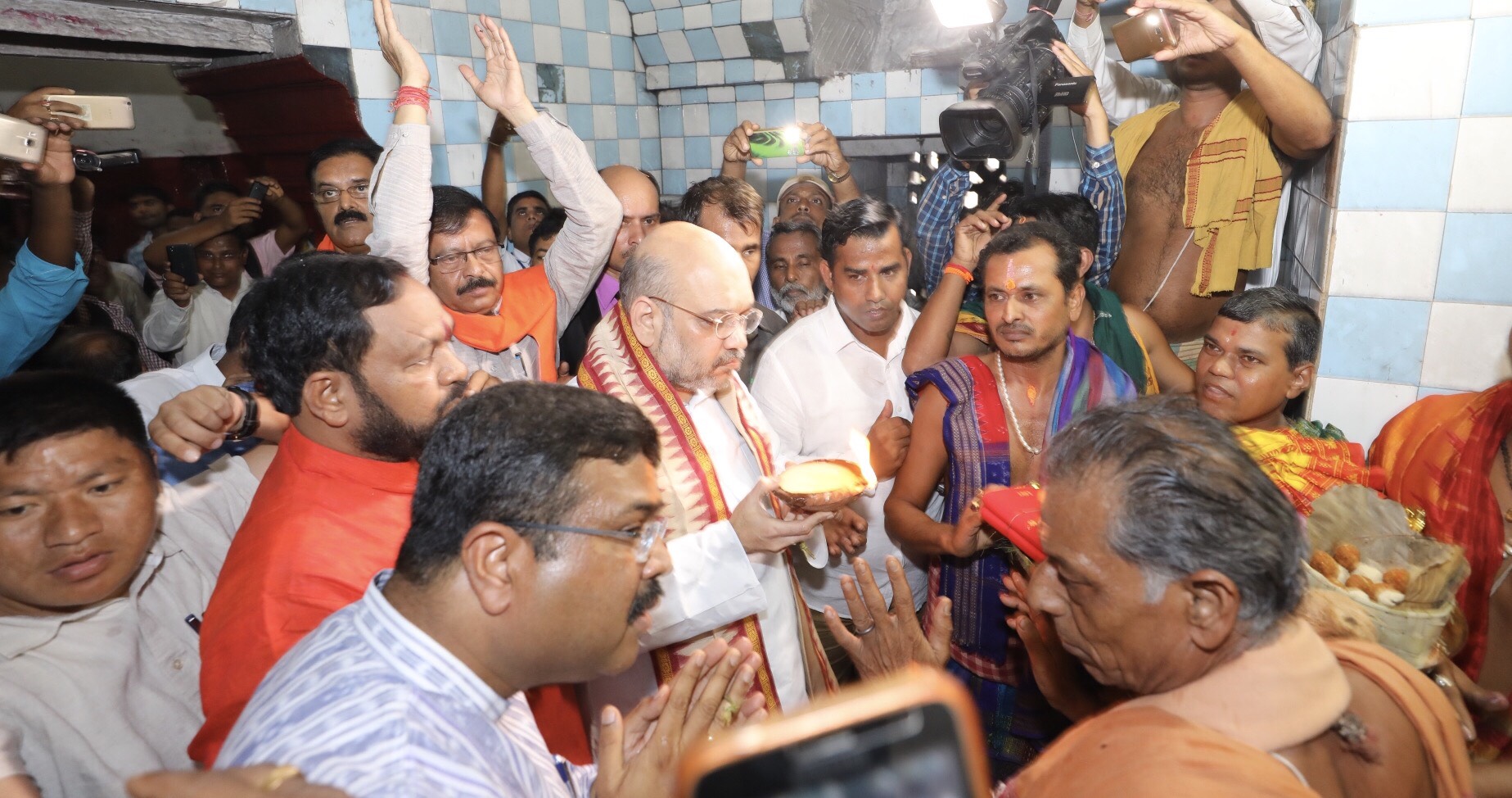 BJP National President Shri Amit Shah visited the Biraja Temple in Jajpur, Odisha on 5 July 2017