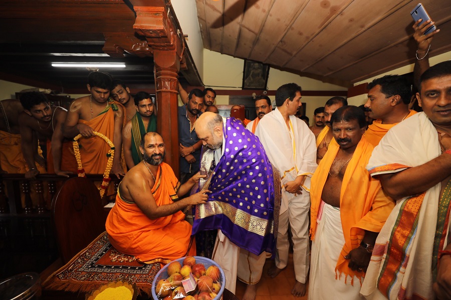 BJP National President Shri Amit Shah visited the Kukke Shri Subrahmanya temple in Sullia, south Kannada District, Karnataka.