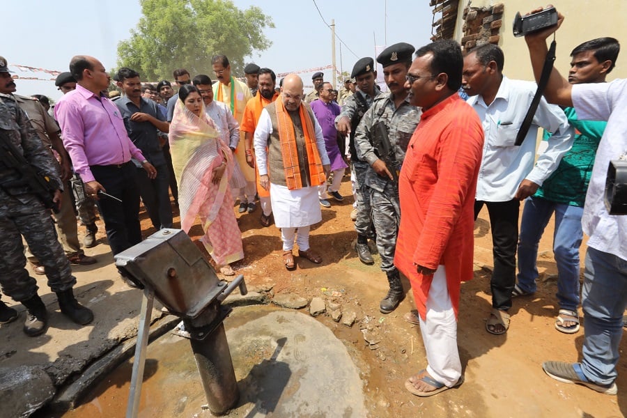 Photographs : BJP National President, Shri Amit Shah visited the Saintala village of Bolangir district, Odisha which is affected of fluoride contamination in drinking water