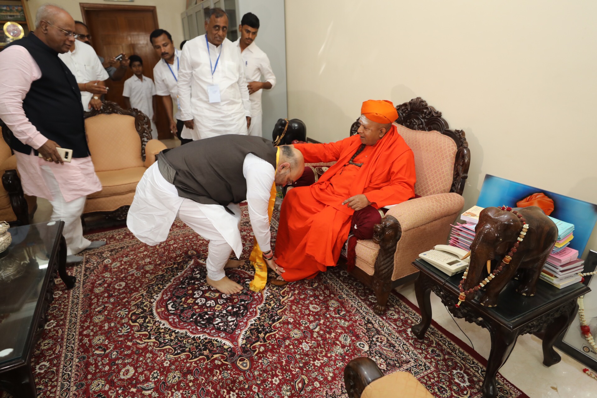 BJP National President, Shri Amit Shah visited the Sri Taralabalu Jagadguru Brihanmath in Sirigeri (Karnataka)