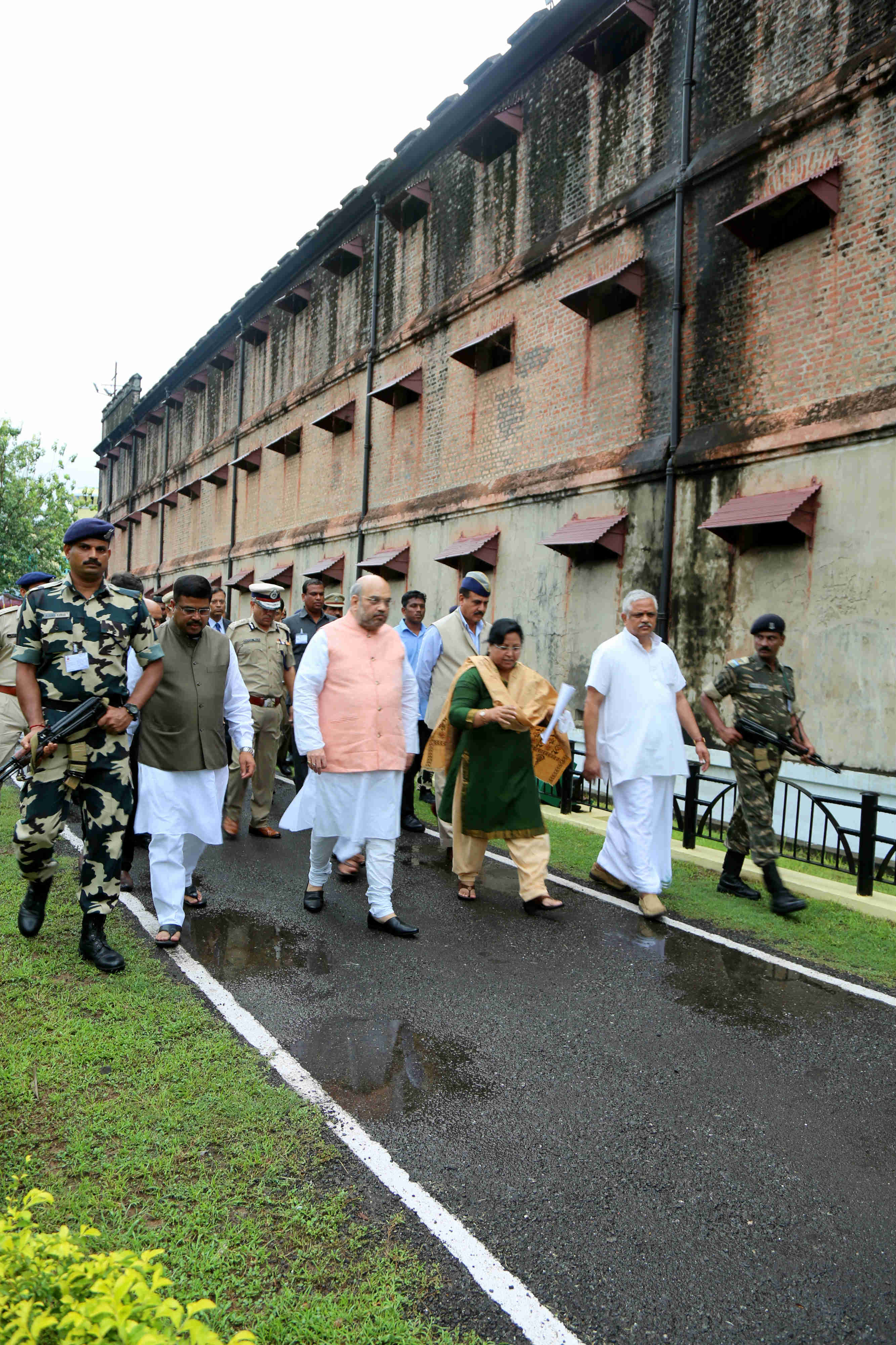 BJP National President, Shri Amit Shah visited veer Savarkar Cell in Cellular jail & paid tribute to Veer Savarkar on his birth anniversary Port Blair (Andaman & Nicobar) on May 28, 2016