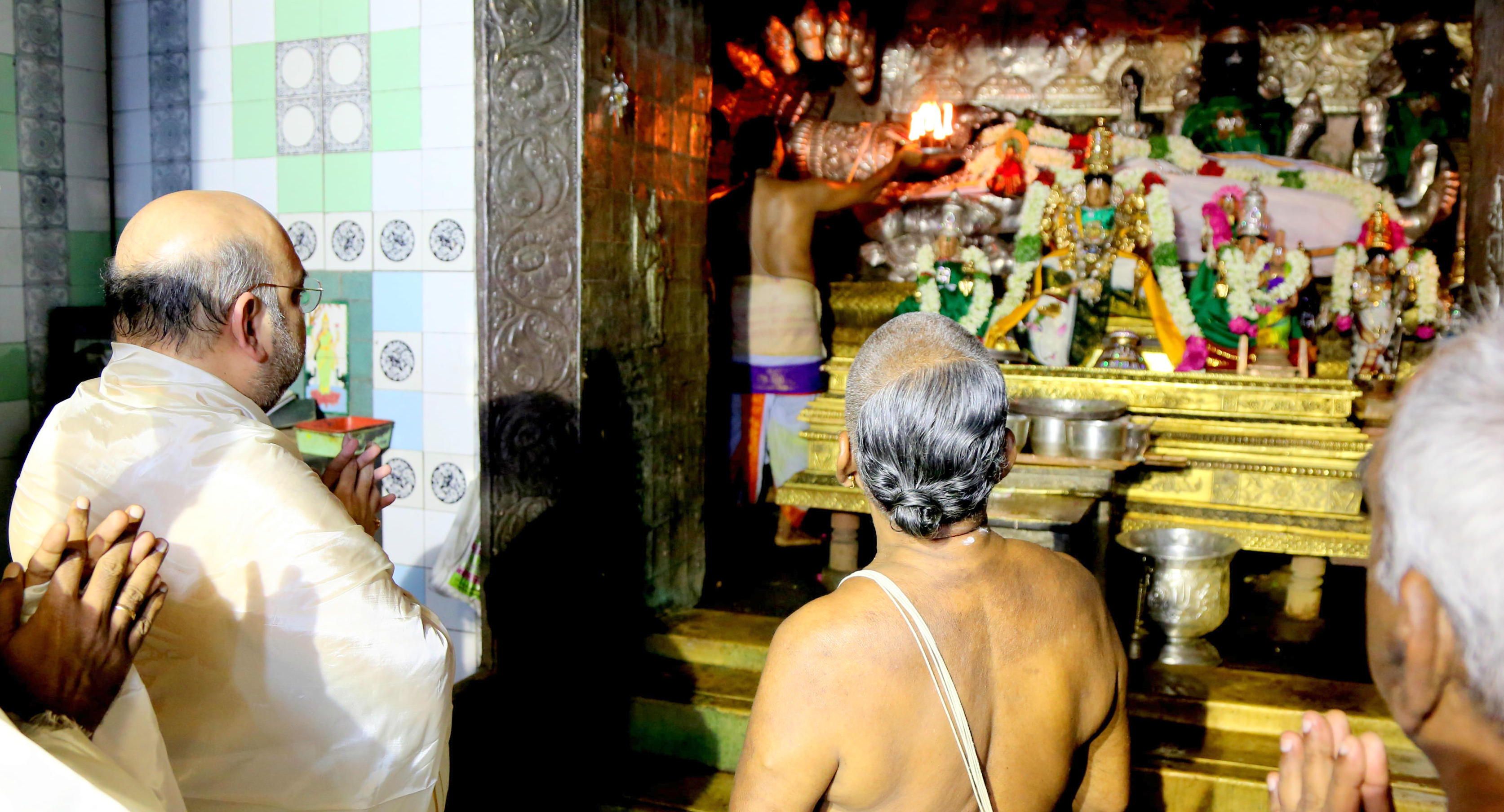 BJP National President, Shri Amit Shah visiting Thillai Nataraja Temple, Chidambaram (Tamil Nadu) on August 25, 2015