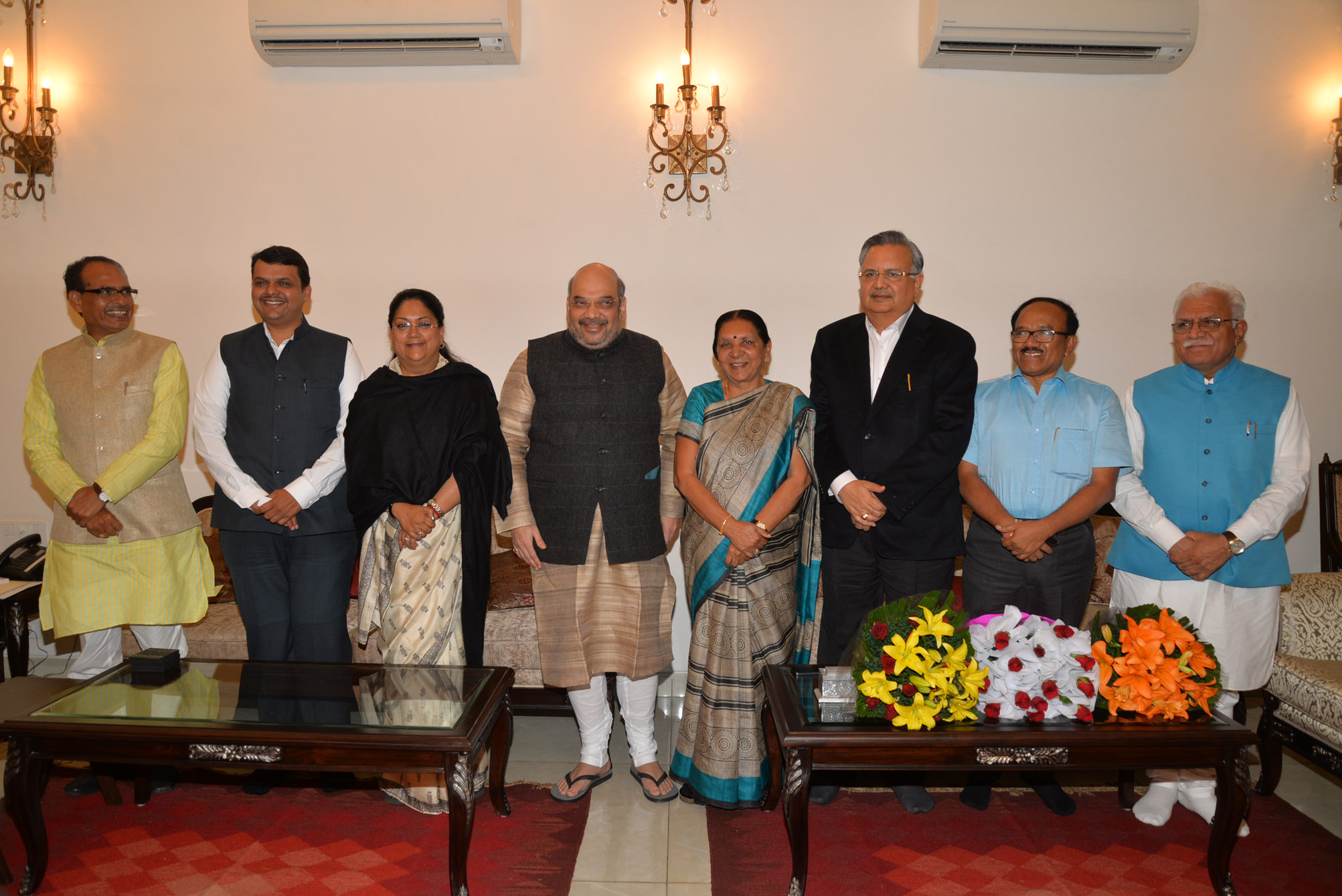 BJP National President, Shri Amit Shahji's meeting with BJP ruled states CMs at 11, Akbar Road on December 7, 2014 