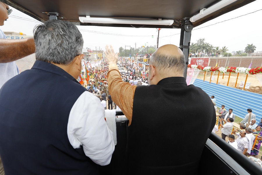 Photographs : BJP National President, Shri Amit Shah’s road show in Ambikapur, Chhattisgarh