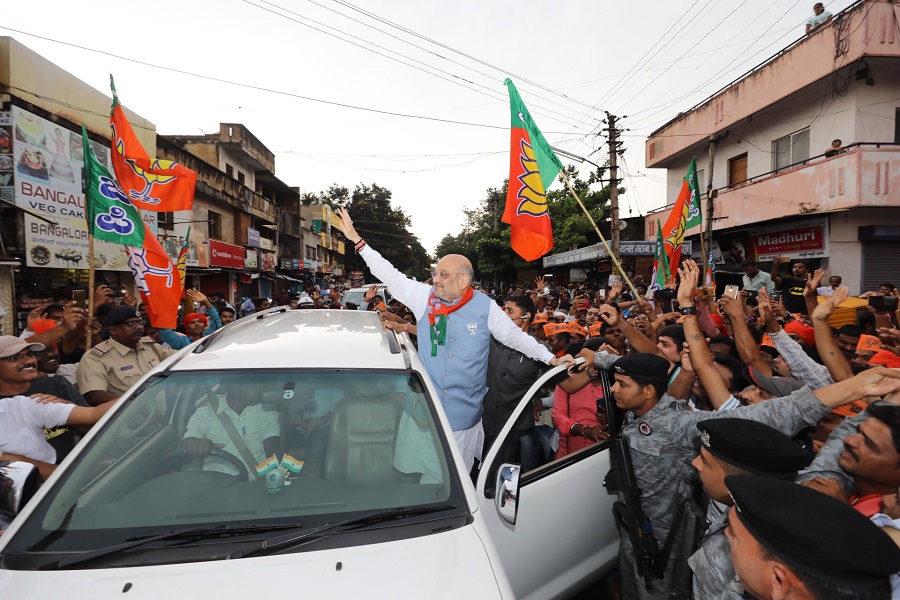 Photographs : BJP National President Shri Amit Shah's road show in Belagavi south constituency (Karnataka)