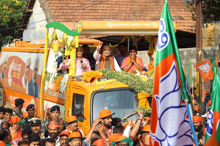 Photographs : BJP National President Shri Amit Shah's road show in Mangalore South (Karnataka)