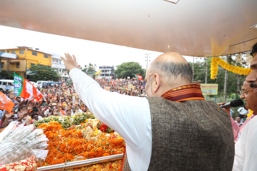 Photographs : BJP National President Shri Amit Shah's road show in Mangaluru North Constituency (Karnataka). 