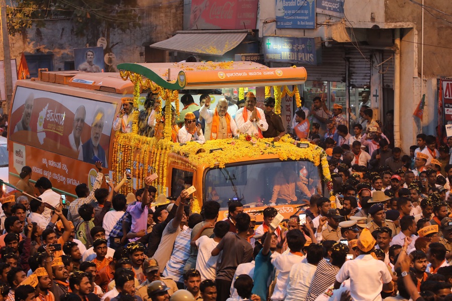  Photographs : BJP National President, Shri Amit Shah's road show in Vijayapura (Karnataka).