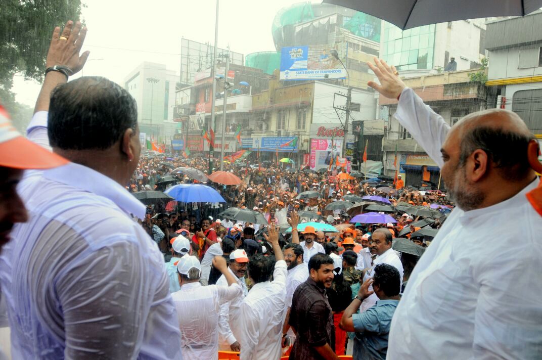 BJP National President, Shri Amit Shah addressing Akrosh Rally at Secretariat Blockade, Near Secretariat Thiruvananthapuram, Kerala on May 19, 2015 