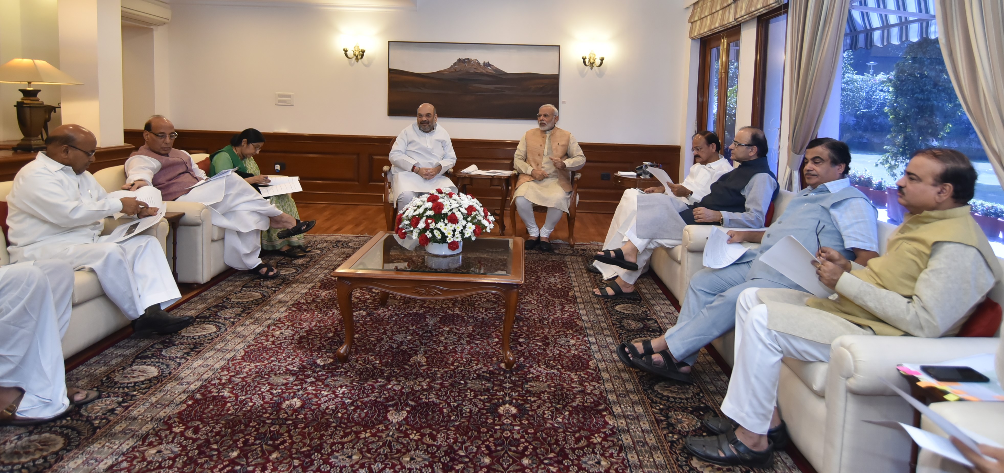 BJP Parliamentary Board Meeting at 7 RCR on August 03, 2016