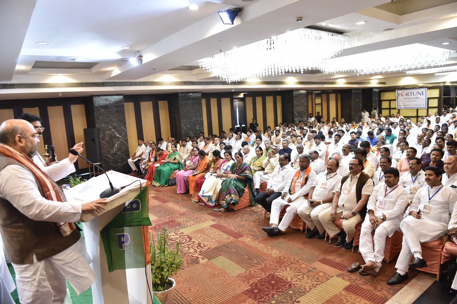 BJP President Shri Amit Shah conducting Membership review meeting with District Membership Incharges of Andhra Pradesh on January 9, 2015