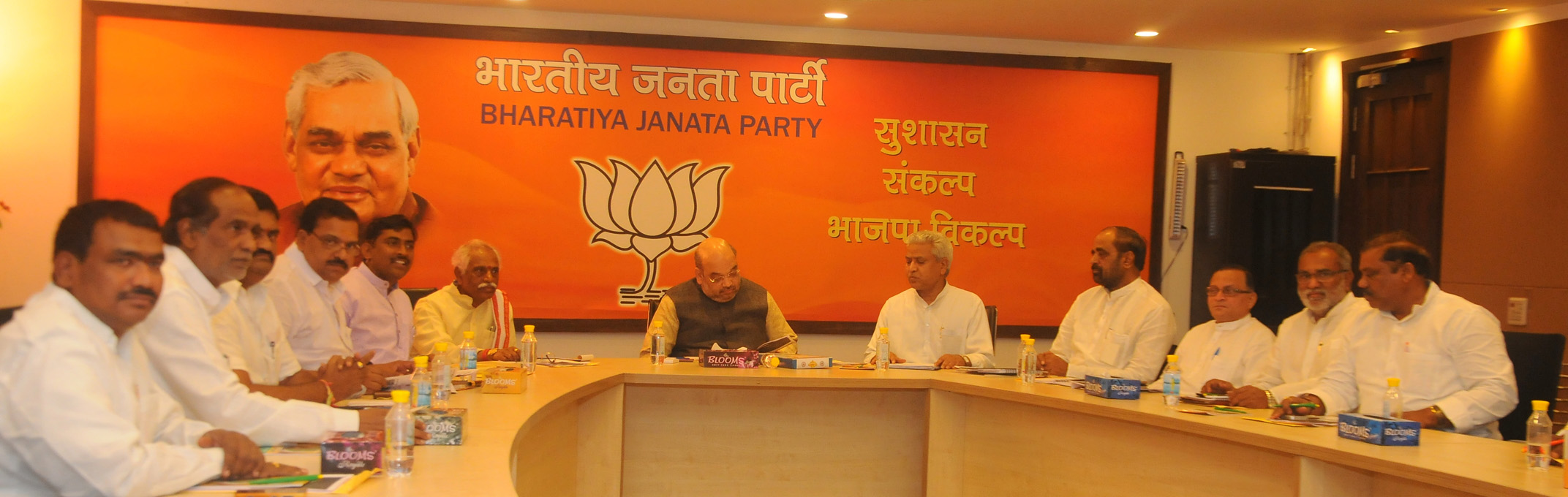 BJP President, Shri Amit Shah meeting with BJP Telangana Leaders at 11, Ashoka Road on March 29, 2015