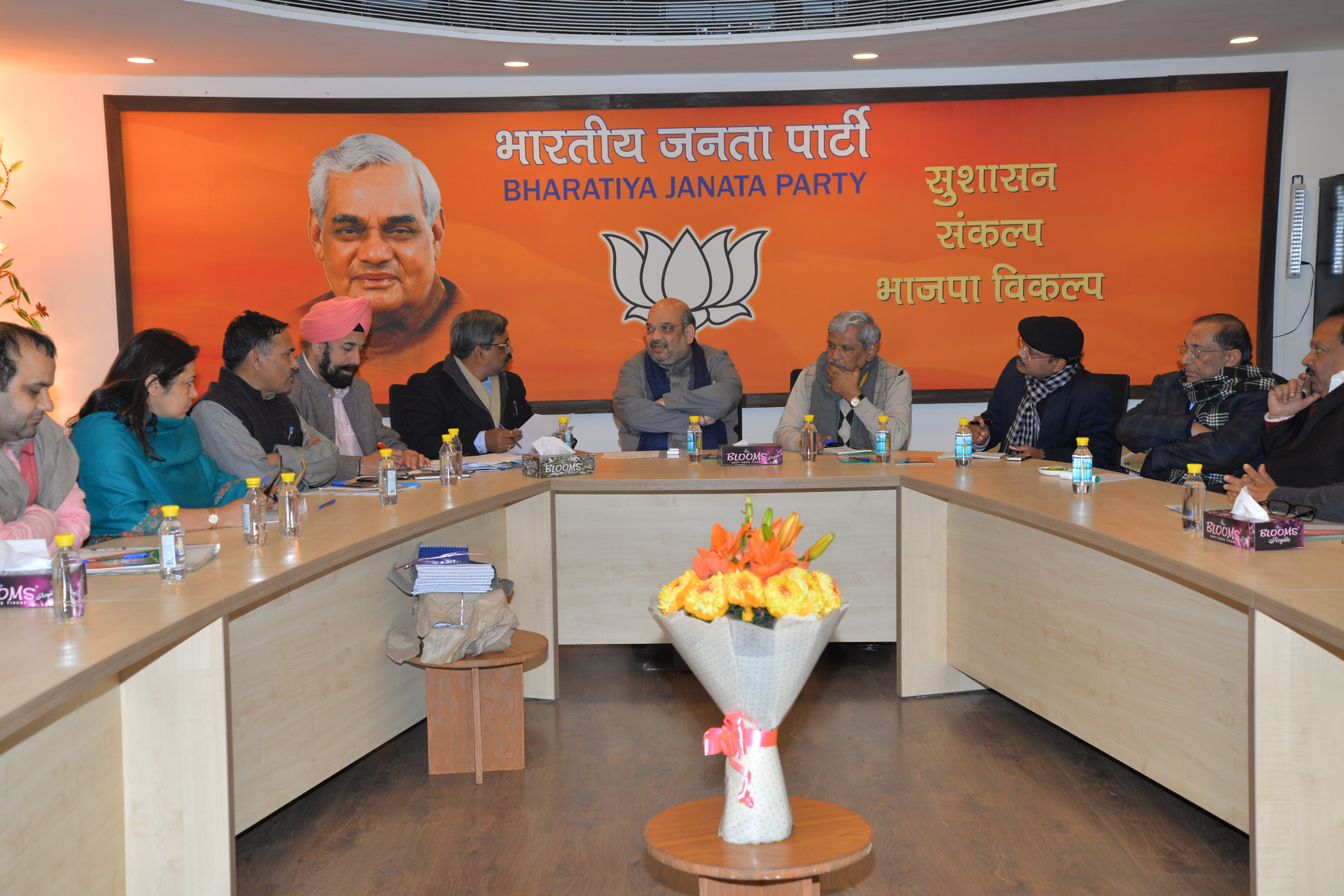  BJP President, Shri Amit Shahji's meeting with Delhi BJP core group at 11, Ashoka Road on January 12, 2015