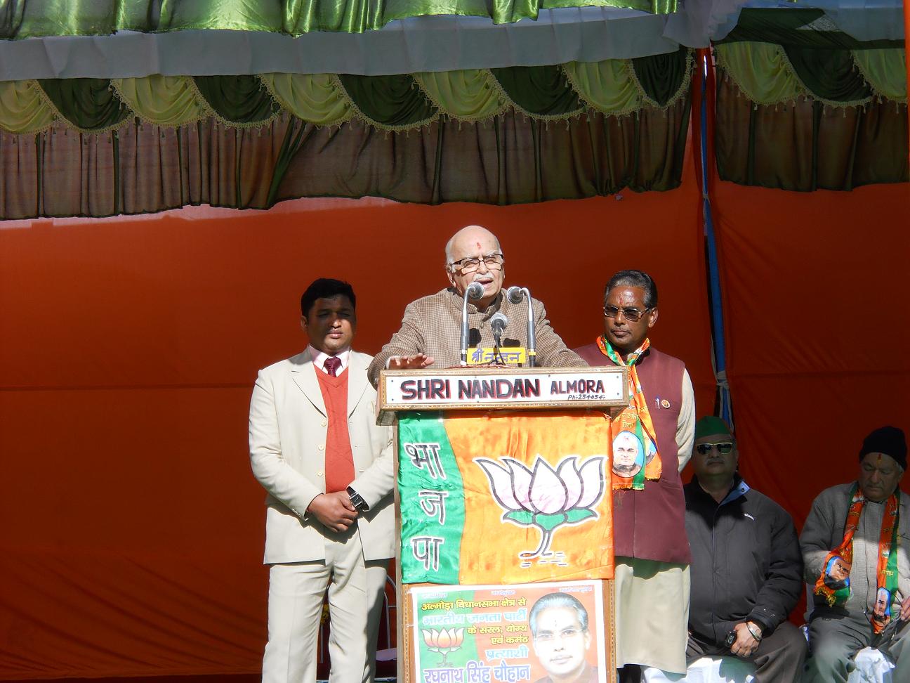 Shri L.K. Advani, Chairman BJP Parliamentary Party in Uttarakhand during Assembly Election 2012 on January 24, 2012