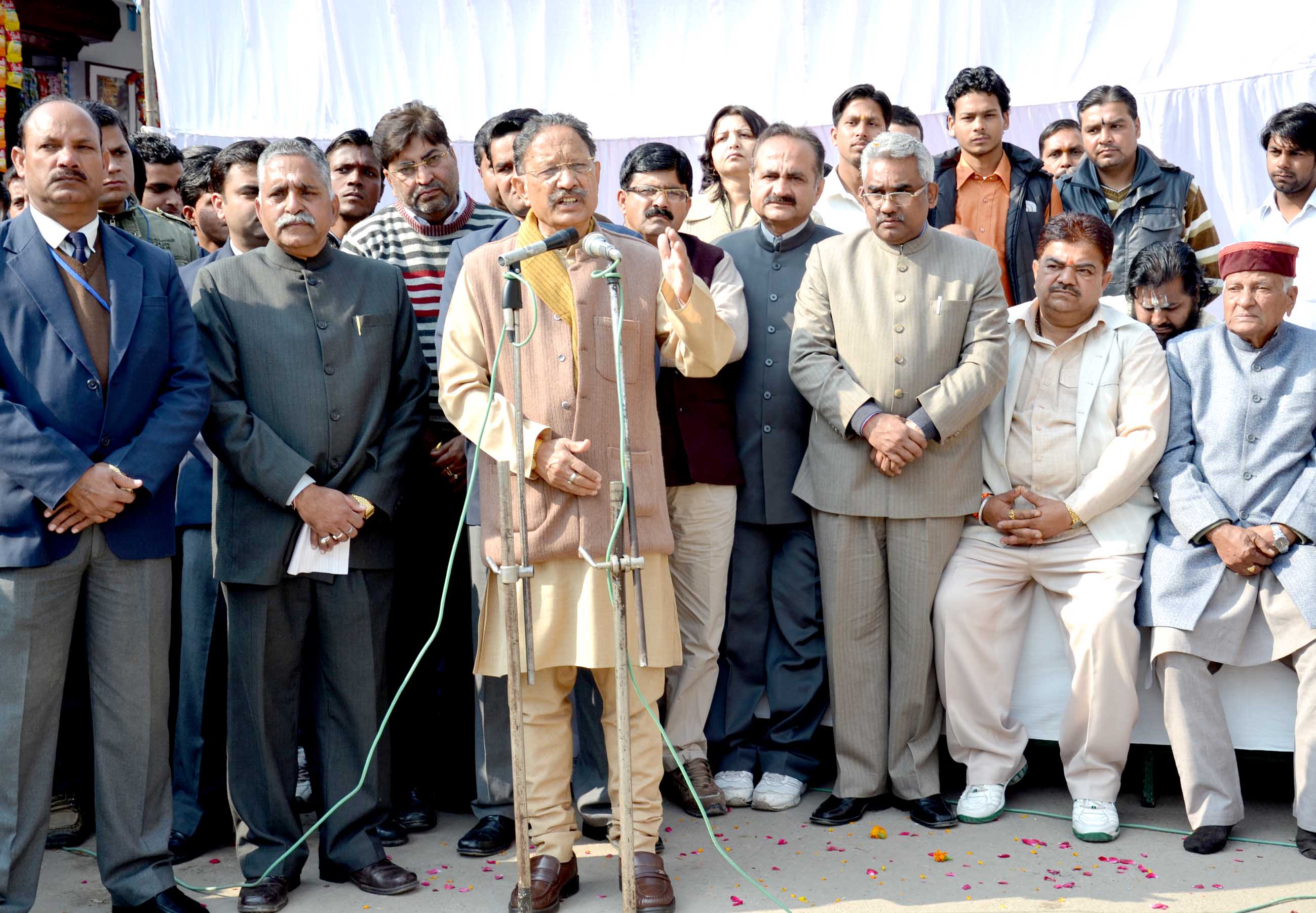 Maj. Gen. (Retd.) B.C. Khanduri, Chief Minister of Uttarakhand addressing public meeting during Assembly Election 2012 on January 17, 2012