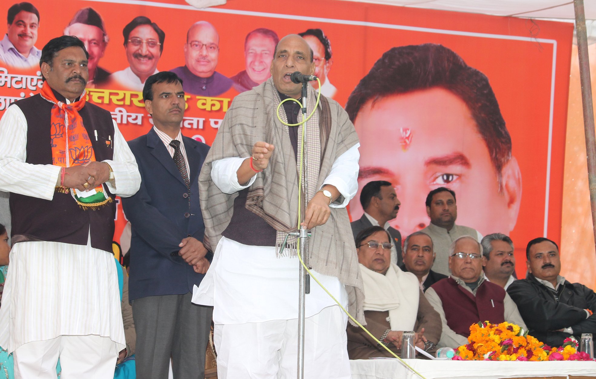 Shri Rajnath Singh, Former National President address public meeting in Uttarakhand during Assembly Election 2012 on January 20, 2012