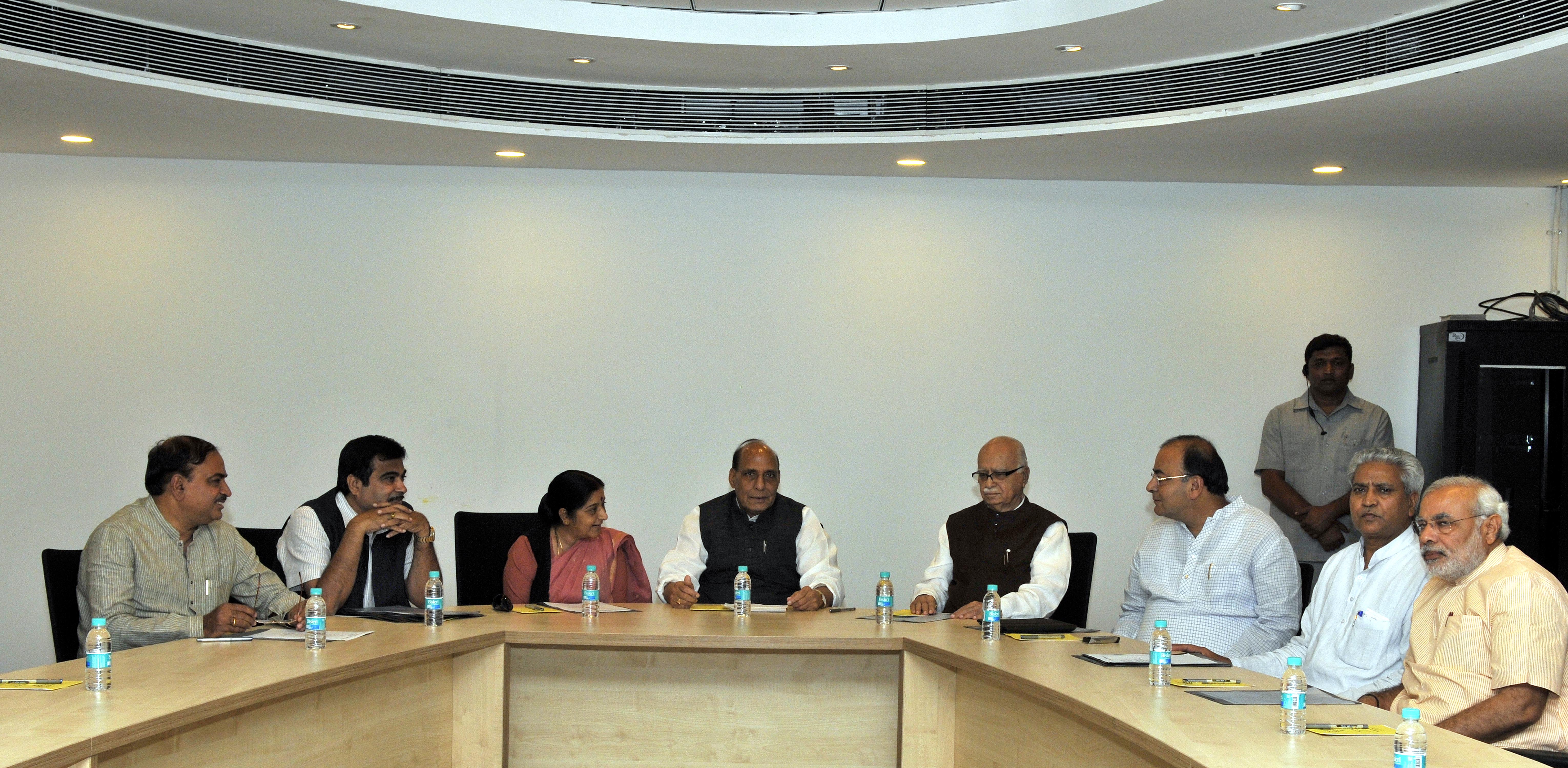 BJP Parliamentary board Meeting at 11 Ashoka Road New Delhi on May 21, 2013