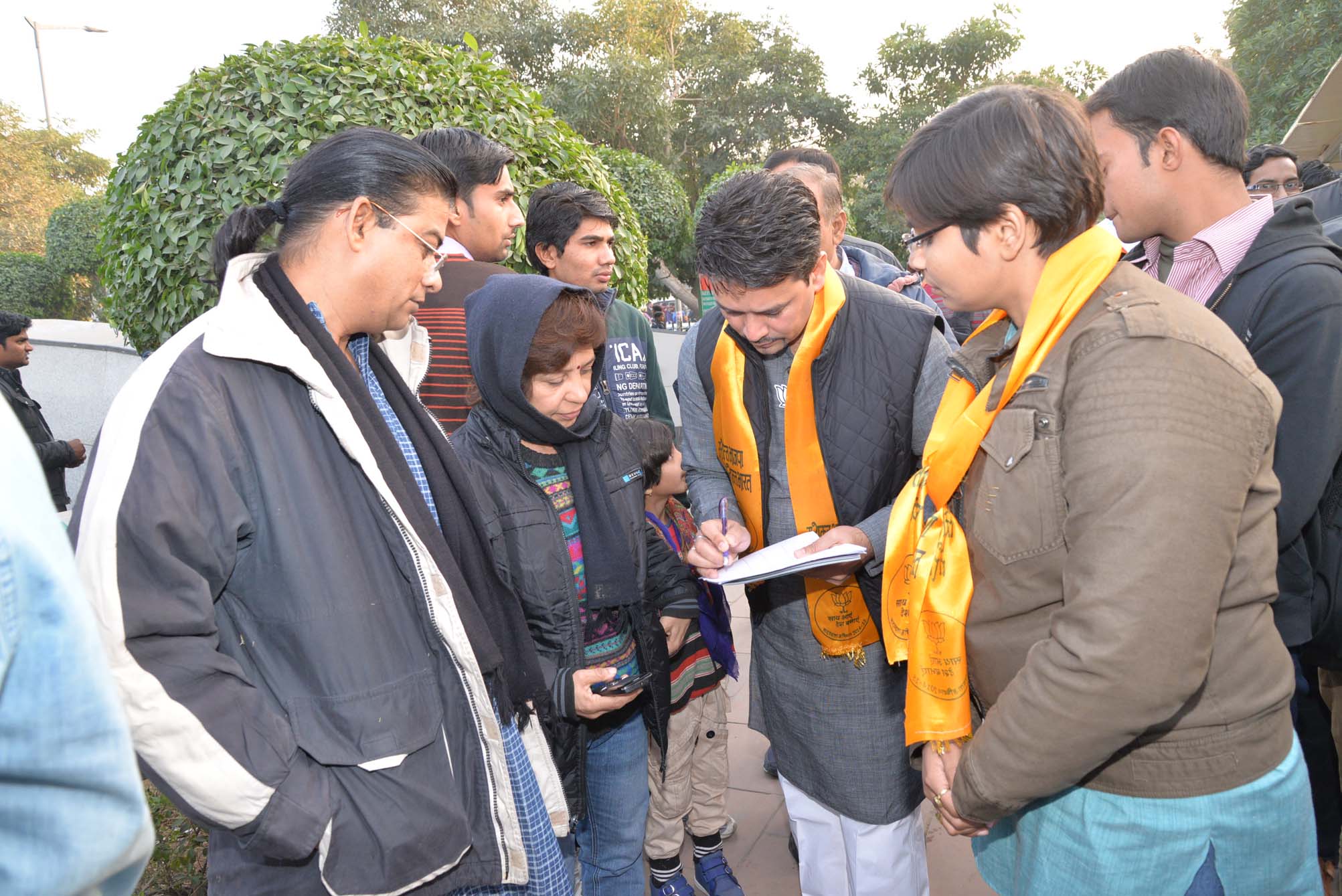 BJYM launched membership at Metro Station at Connaught Place, New Delhi on December 27, 2014