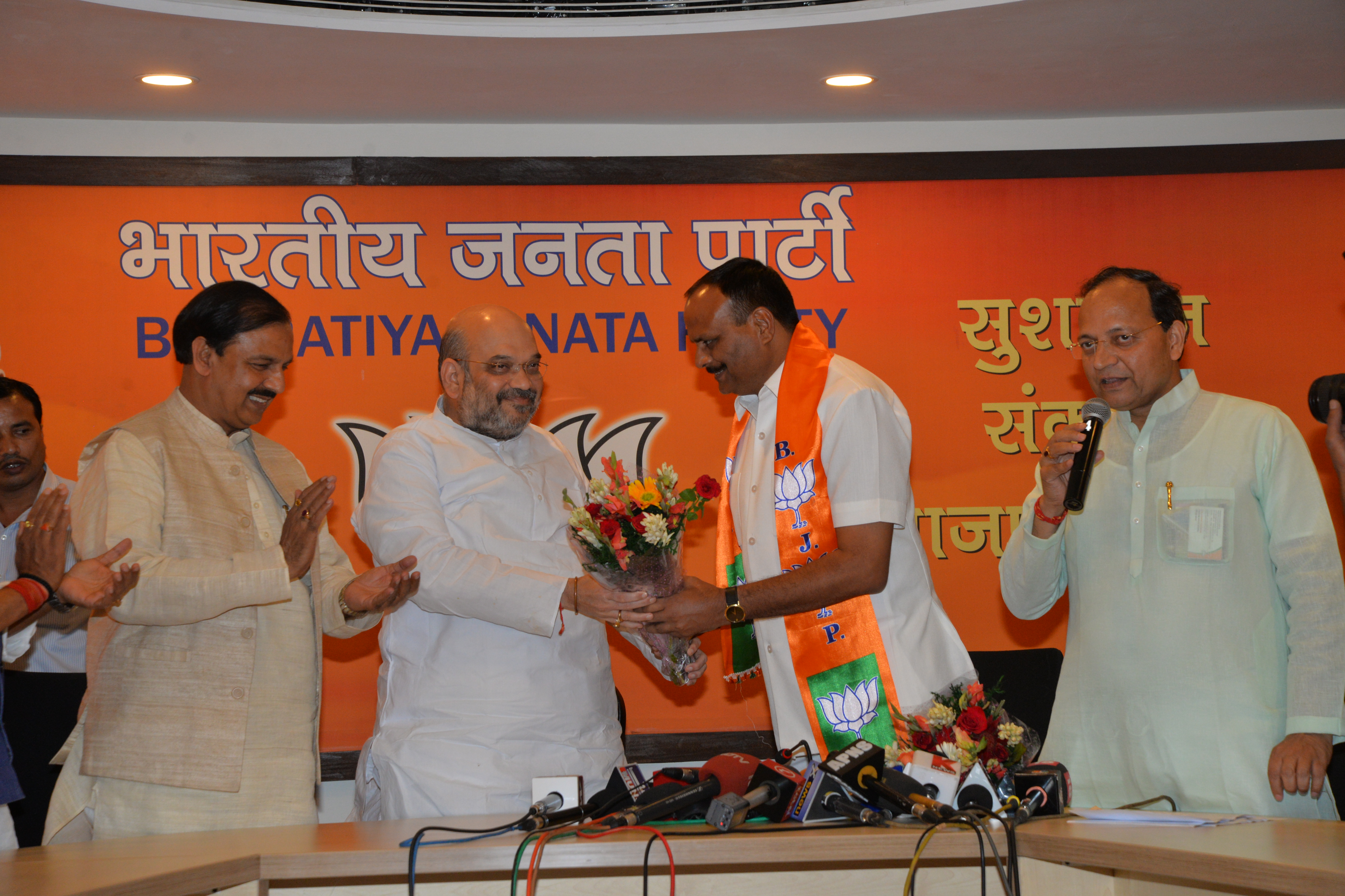 BSP Senior Leader Shri Brajesh Pathak joined BJP in presence of BJP National President Shri Amit Shah & other BJP Senior Leaders at 11, Ashoka Road