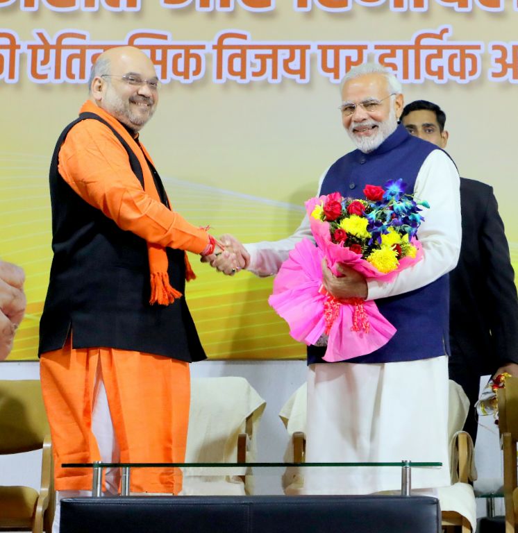 Celebration of BJP victory in Gujarat and Himachal Pradesh Assembly Elections at 11, Ashok Road, New Delhi