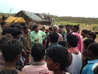 BJP National General Secretary, Shri Dharmendra Pradhan visit cyclone affected areas in Orissa on October 16, 2013