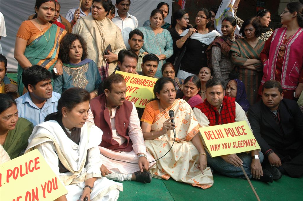 BJP North-East Sampark Cell Demonstration against Mizo BPO Employee's Gang rape in Delhi on November 26, 2010