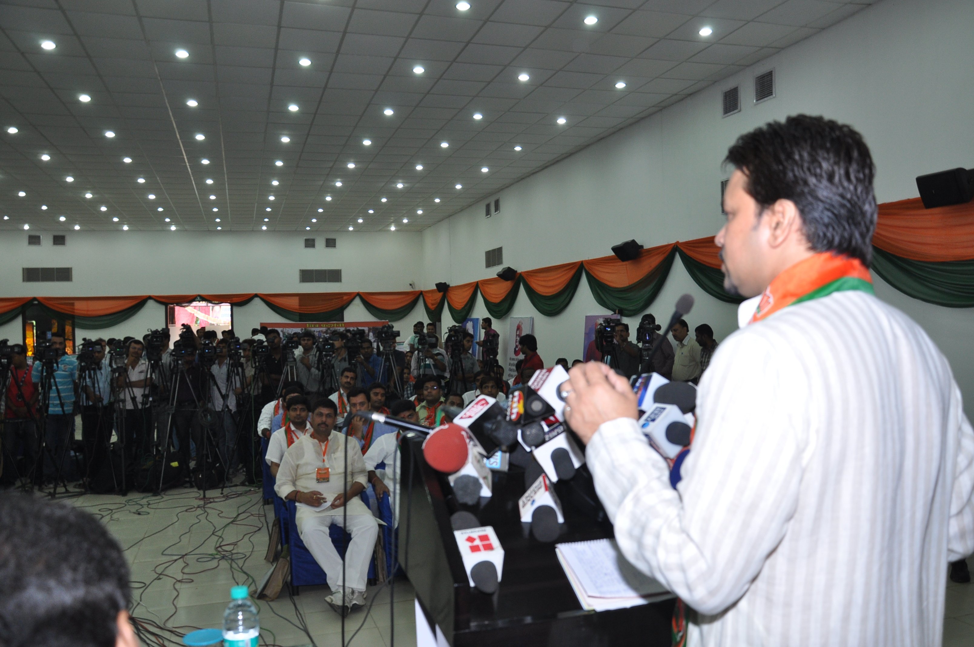 BJYM President, Shri Anurag Thakur concluding BJYM National Executive Meeting at Constitution Club, Rafi Marg, New Delhi on June 14, 2013