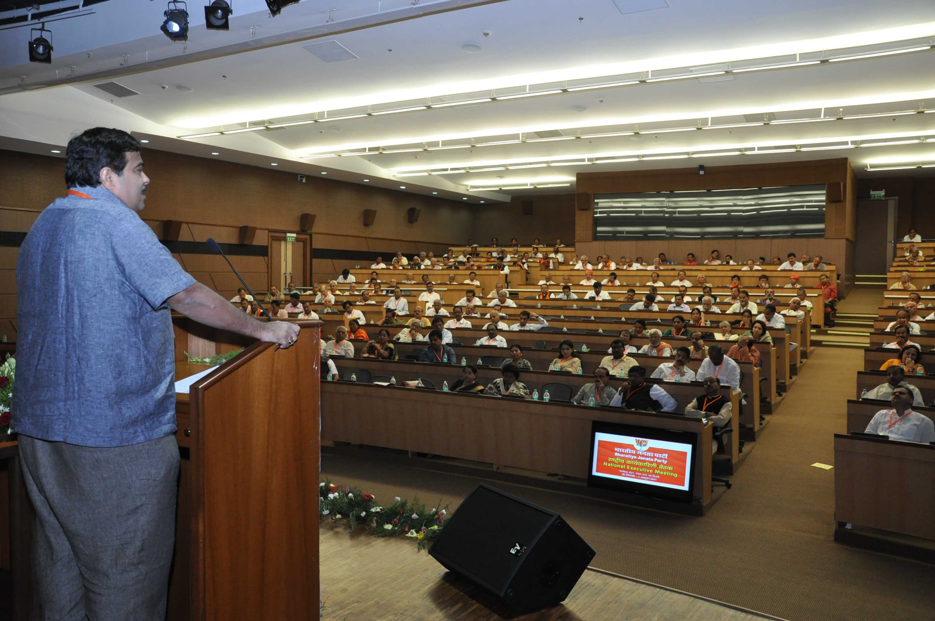 BJP National Executive Meeting at NDMC Convention Centre, Parliament Street, New Delhi on October 01, 2011