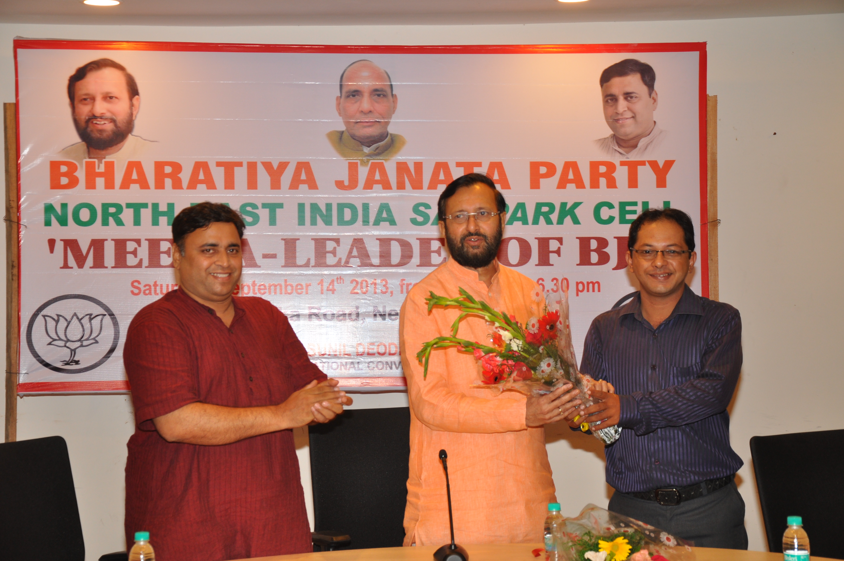 BJP National Spokesperson and MP, Shri Prakash Javadekar inaugurating 'Meet-A-Leader of BJP' organised by BJP North-East India Sampark Cell at 11, Ashoka Road on September 14, 2013 