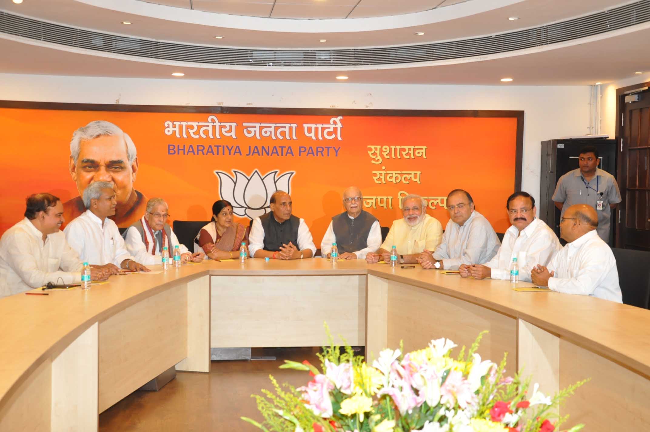 BJP Parliament Board Meeting at 11, Ashoka Road, New Delhi on September 29, 2013