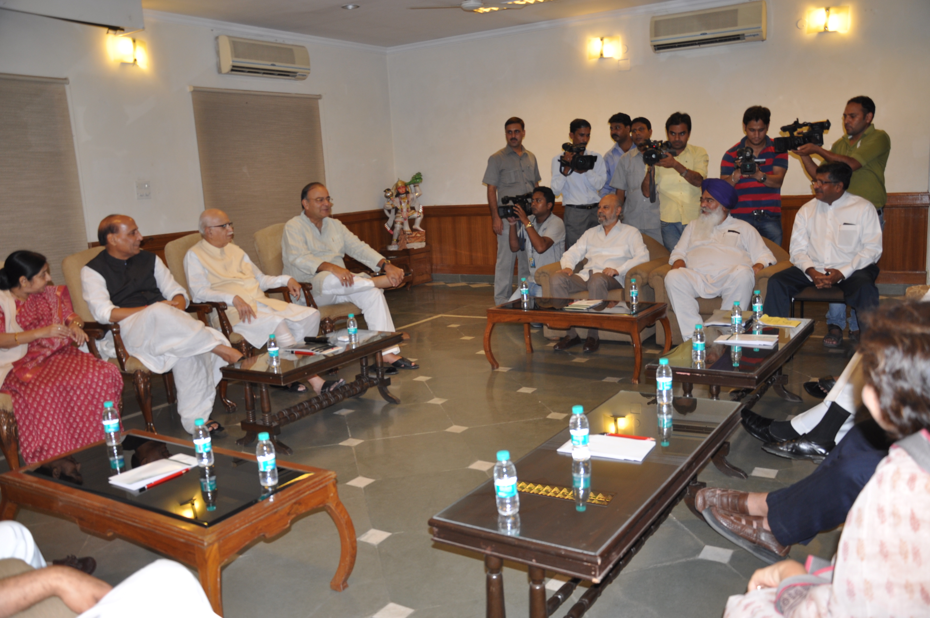 NDA Floor leaders Meeting at Shri L.K Advaniji's residence, 30 Prithviraj Road on August 04, 2013