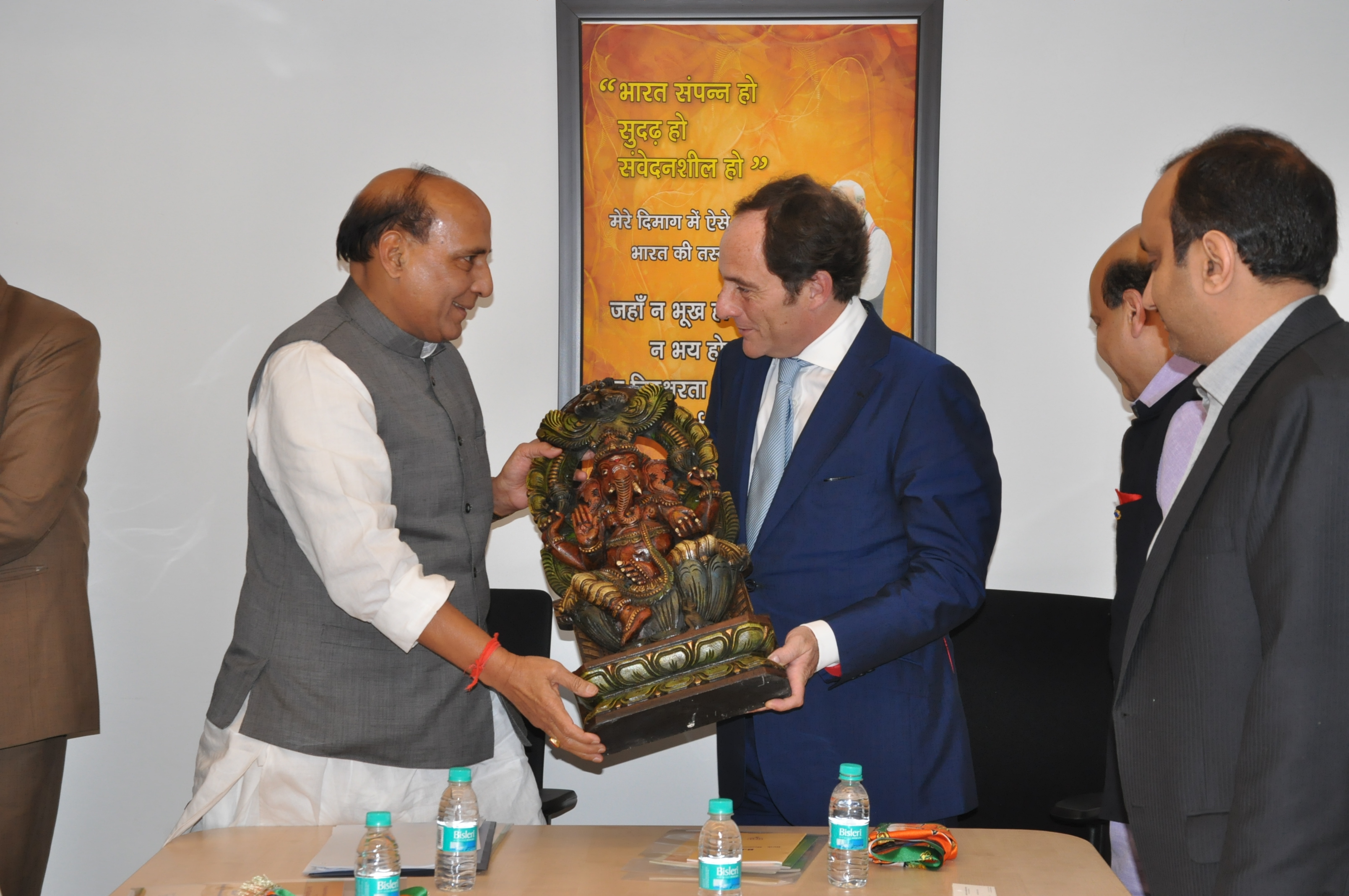 Portugal's Foreign Affairs Minister, Mr. Paulo Porta meeting with BJP National President, Shri Rajnath Singh at 11, Ashoka Road on March 4, 2013