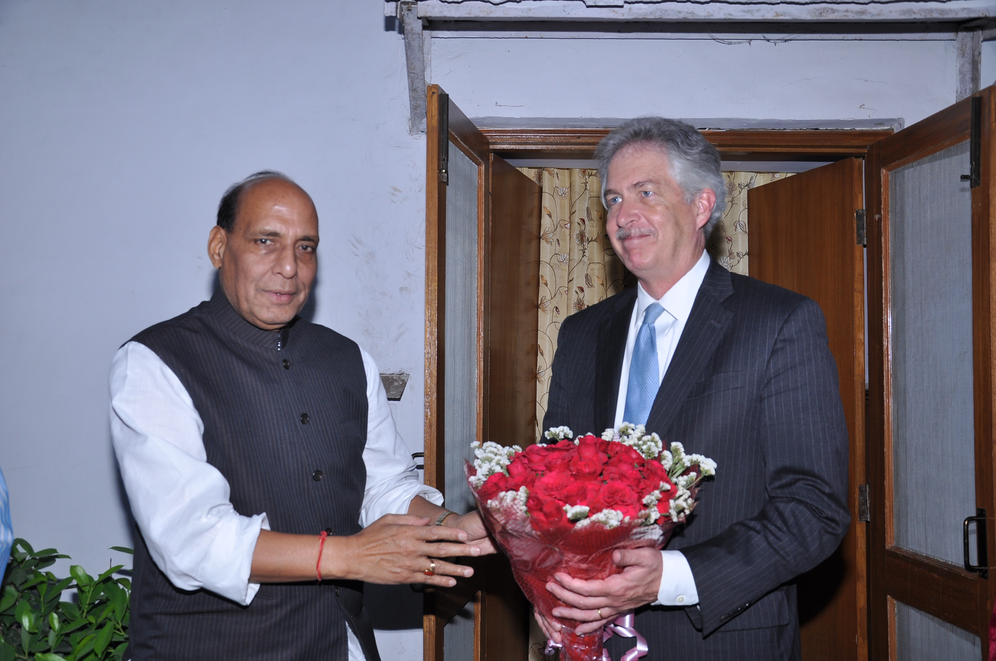 BJP National President, Shri Rajnath Singhji's meeting with US Deputy Secretary of State Mr. William Burns at his residence, 38 Ashoka Road, New Delhi on May 10, 2013