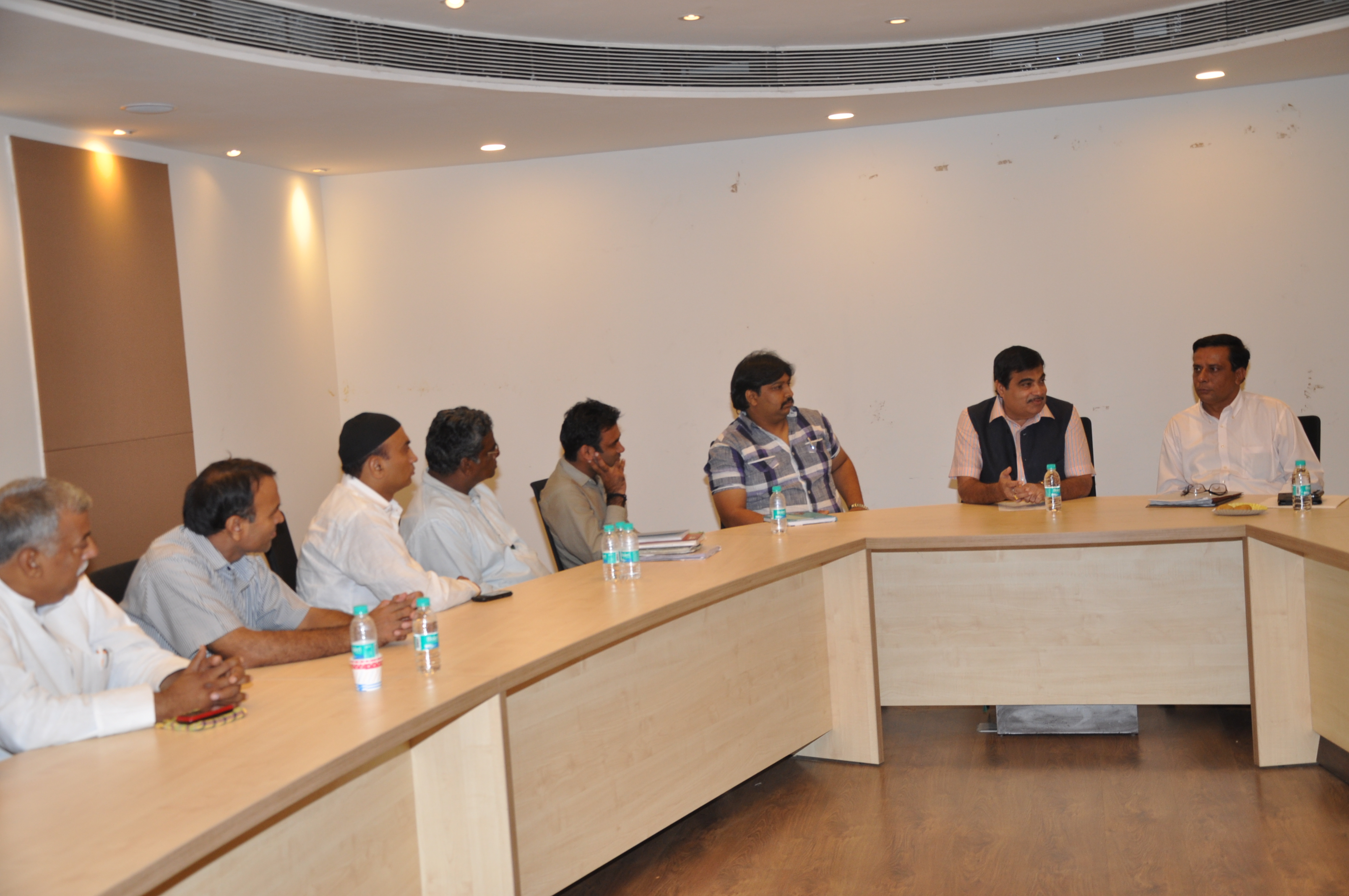 Former BJP President Shri Nitin Gadkari interacting with Minority Community NGO's at BJP Central Office on September 19, 2013