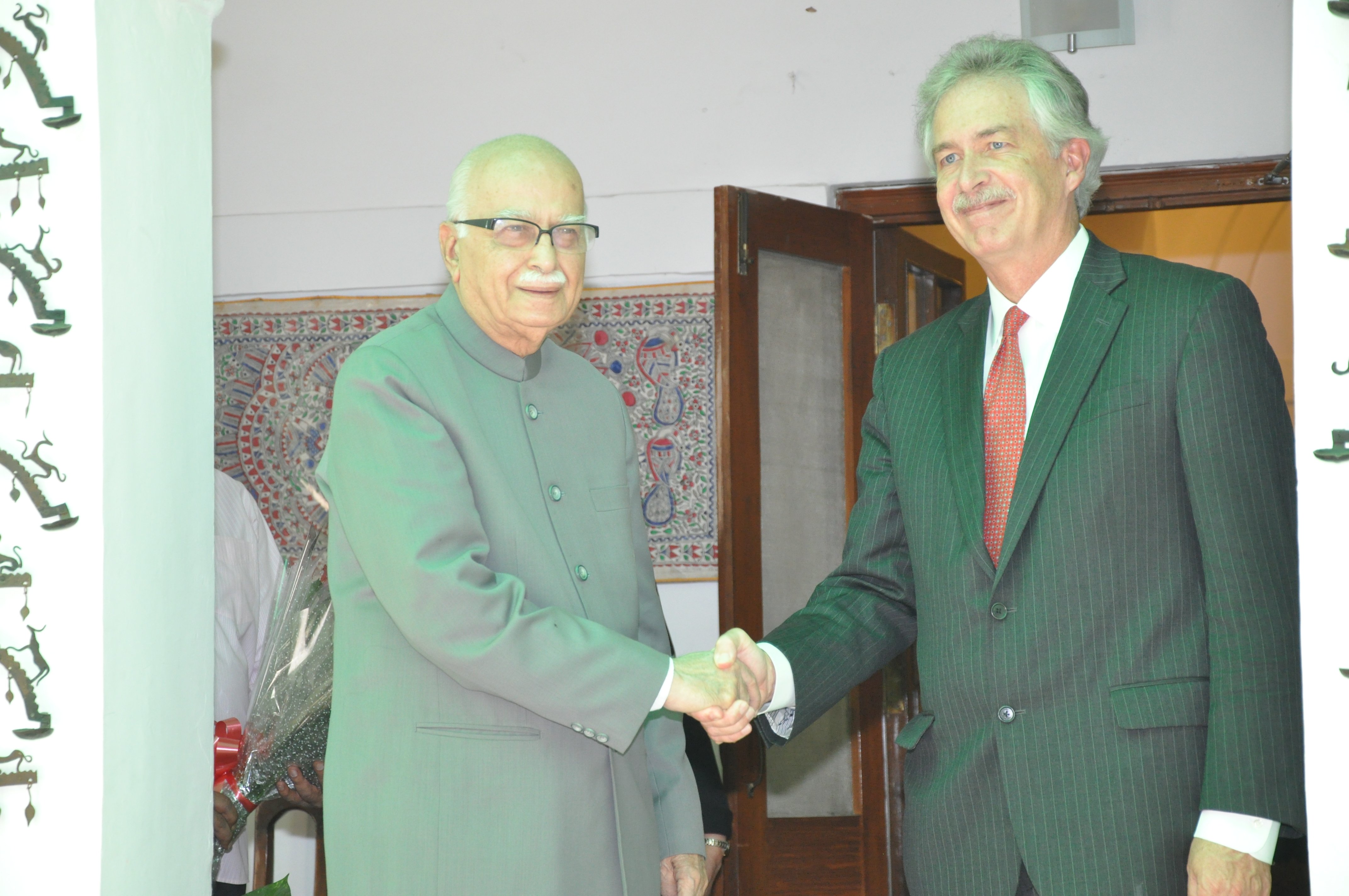 Shri L.K. Advaniji's meeting with Deputy Secretary of US, Mr. William Burns along with ambassador at 30, Prithviraj Road, New Delhi on October 19, 2012