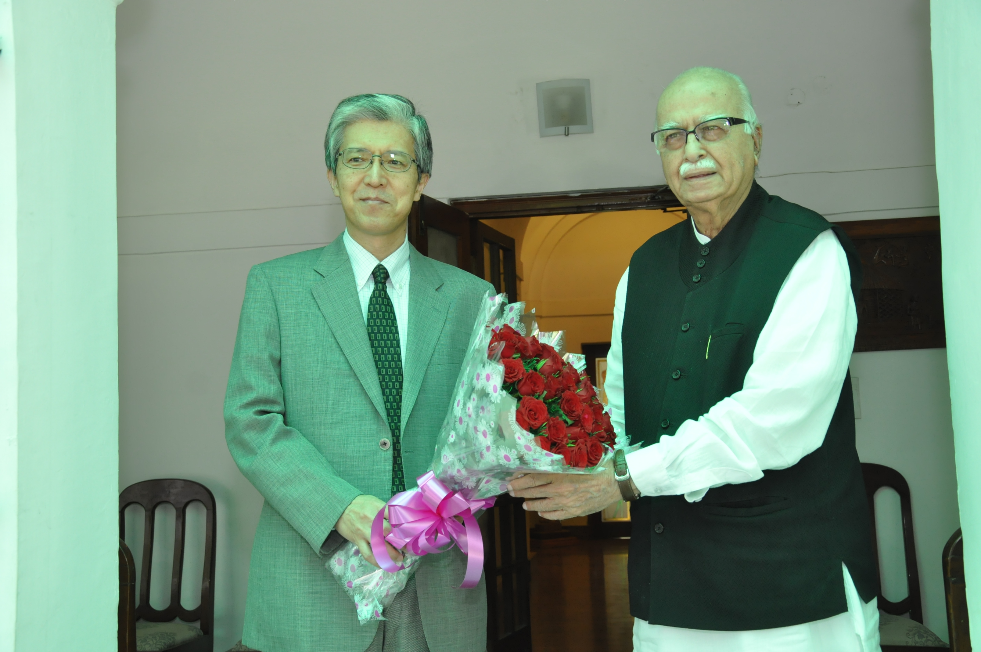 Shri L.K. Advaniji's meeting with Japanese Ambassador, Mr. Takeshi Yagi at 30, Prithviraj Road, New Delhi on April 19, 2013