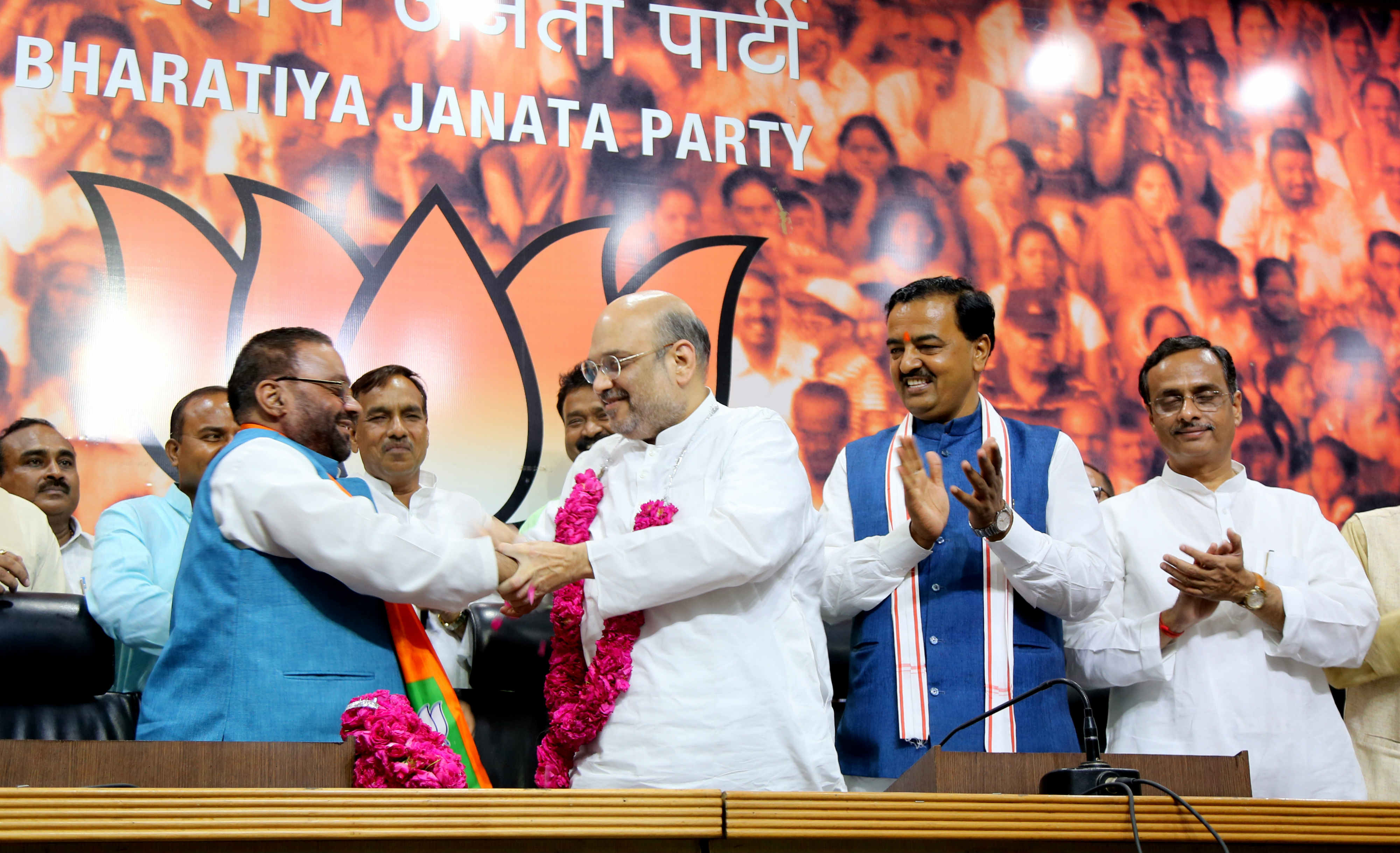 Former LOP (UP Assembly) and 4 time MLA Sh. Swami Prasad Maurya joined BJP in presence of BJP National President Sh. Amit Shah at 11, Ashoka Road on August 08, 2016