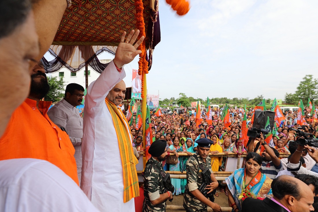 Grand welcome of BJP National President, Shri Amit Shah at different places in Odisha on 4 July 2017.