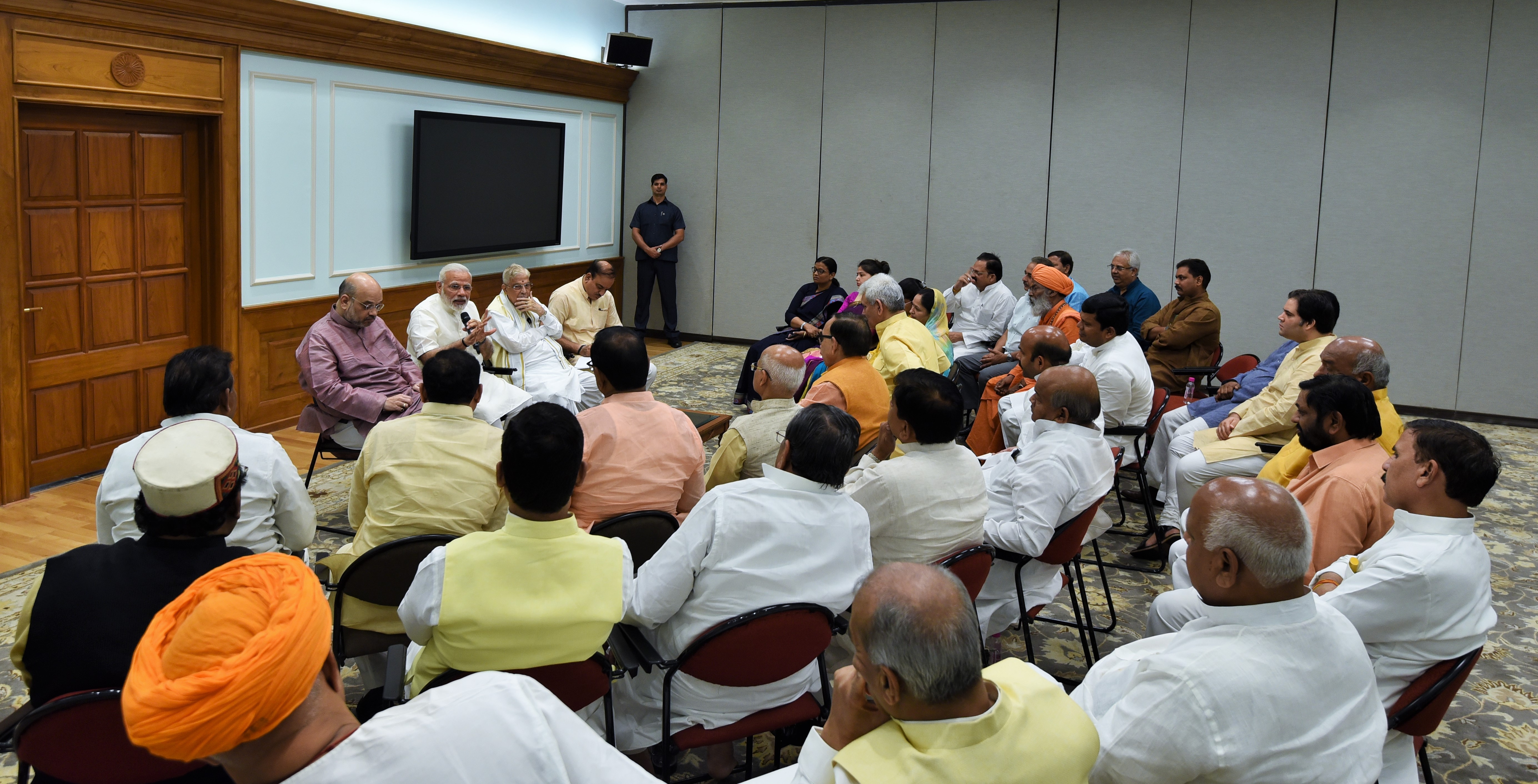 Hon'ble Prime Minister, Shri Narendra Modi meeting with MPs from Eastern U.P on 20 July 2017.