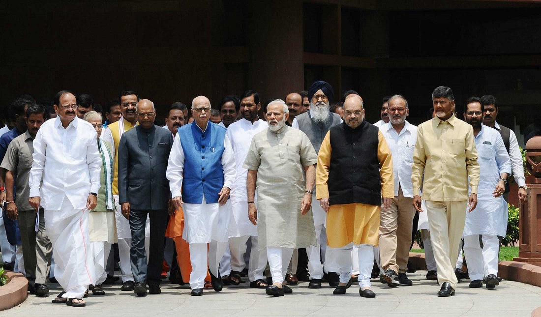 Hon'ble Shri Ramnath Kovind filed his nomination for the Presidential Election in presence of PM Shri Narendra Modi, BJP President, Shri Amit Shah and other senior leaders on 23 June 2017