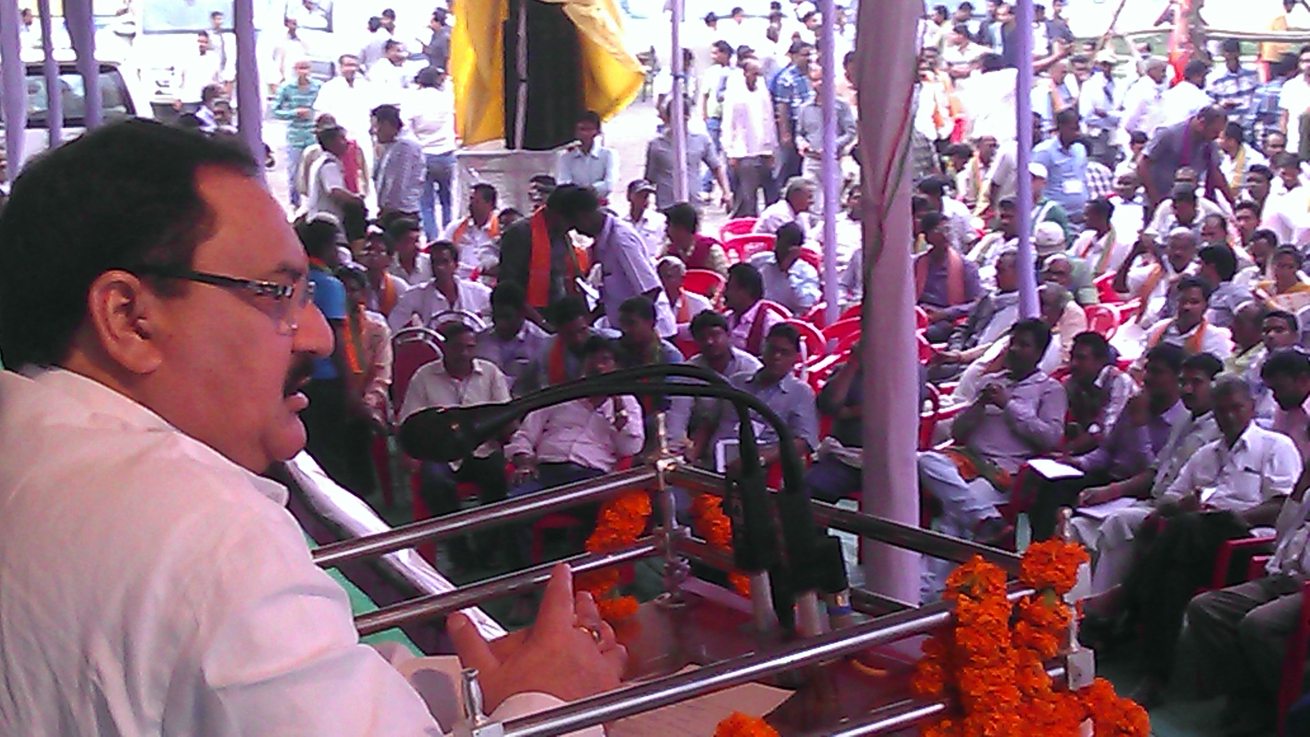 Shri J.P. Nadda addressing BJP Sakriya Sadasyata Karyakarta Sammelan at Janjgir, Chhattisgarh on September 29, 2013