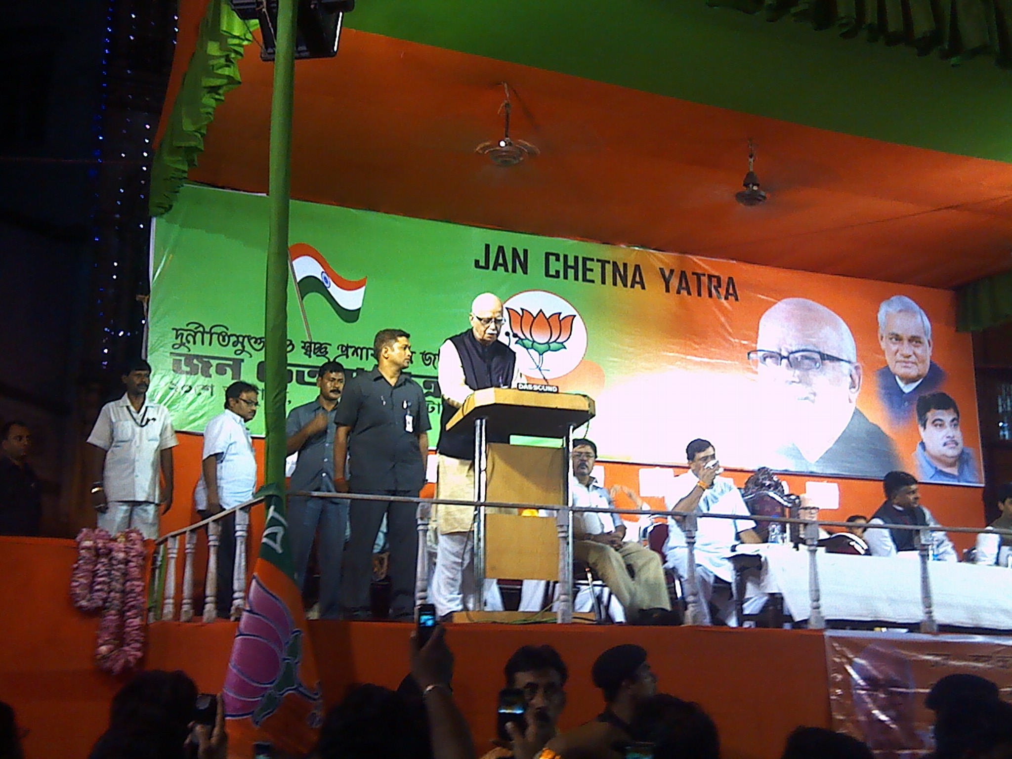 Shri L.K. Advaniji addressing a public meeting during Jan Chetna Yatra at Kalkata (West Bengal) on October 21, 2011