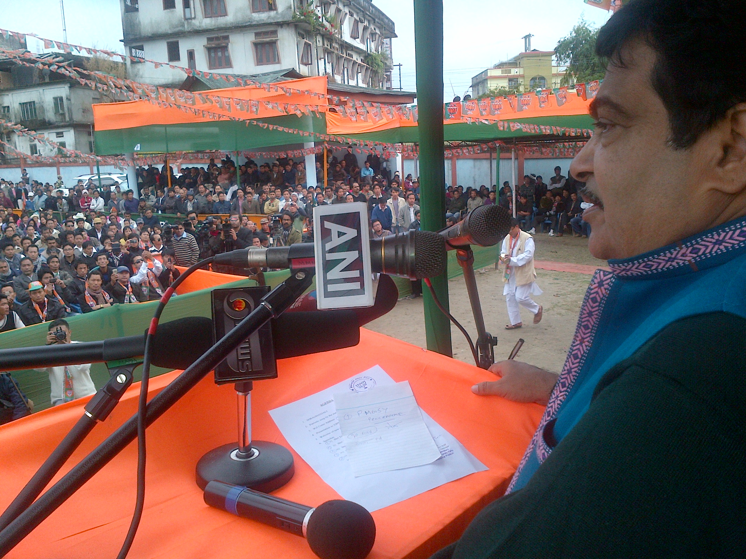 BJP President, Shri Nitin Gadkari addressing a Rally at Itanagar (Arunachal Pradesh) on December 13, 2012